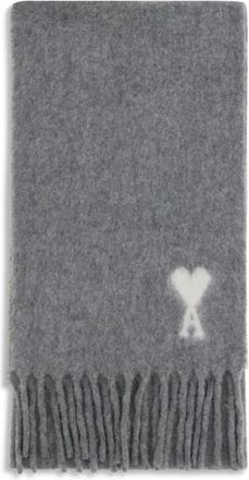 Ami Gefranjde Alpaca Blend Sjaal - Heren - Wintersjaals - Grijs - ONE Size - Accessoires