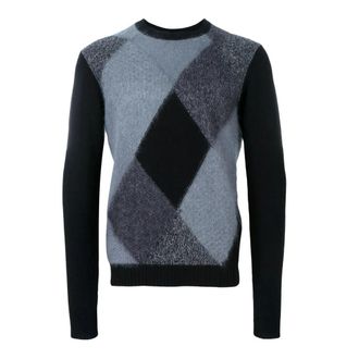 Emporio Armani Rhombus Intarsia Trui - Heren - Truien - Zwart - Maat: 2XL