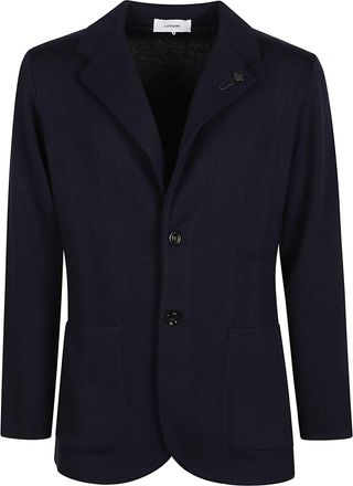 Lardini Tailored Cardigan in Pure Virgin Wool with Classic Lapel