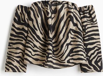 H&M Off-Shoulder-Shirt - Beige