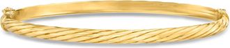Ross-Simons Italian 14kt Yellow Gold Grooved Oval Bangle Bracelet