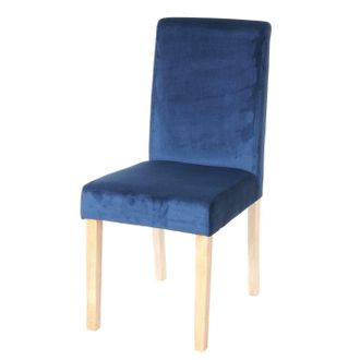 Hhg Hhg - Nunca Usado] Silla De Comedor Littau, Silla De Cocina, Terciopelo Certificado Mvg, Azul Petr&oacute;leo, Patas Claras