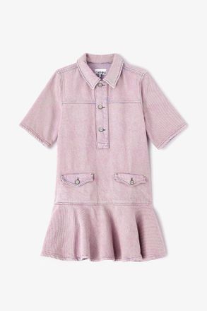 Ganni Cameo Pink Washed Denim Dress - Size 10/12 Organic Cotton