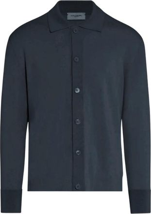 Paolo Pecora Camicia Maglia - Heren - Vesten - Blauw - L - Katoen - Truien & Vesten