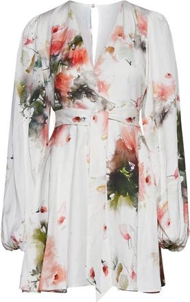 Silvian Heach Jurk met artistieke print en vloeiende mouwen - Dames - Korte kleedjes - Veelkleurig - L - Kleedjes