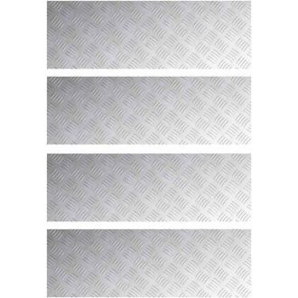 vidaXL Vidaxl - Checker Plates 4 pcs Silver 90 x 30 cm Aluminium