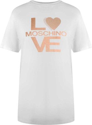 Love Moschino Dames/dames Metallic Logo T-shirt (Wit)