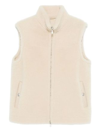 Eleventy Lammy gilet met rits - Beige