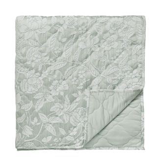 Sanderson Pyramus Cotton Quilted Throw in Aqua