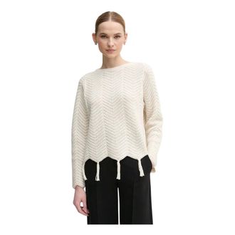 Oui Dames, Truien, Beige, Maat: XS Katoen