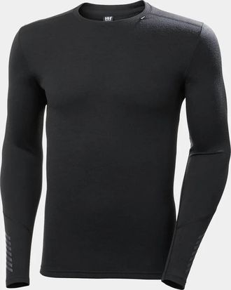 Helly Hansen Mens Lifa Merino Midweight Crew Top In Black