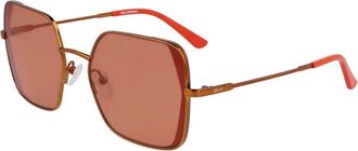 Karl Lagerfeld Sunglasses, female, Orange, Size: ONE SIZE Metal Frame Sunglasses with Dial
