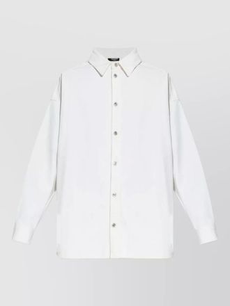 Balmain long sleeve shirt curved hem silk nylon