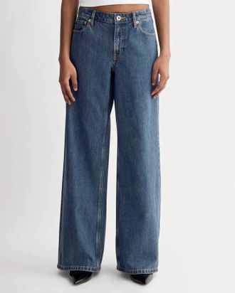 Everlane The Low Key Low-Rise Wide-Leg Jeans In Medium Blue