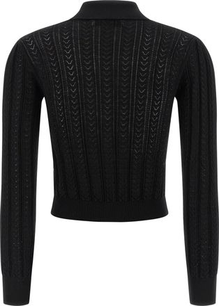 Alessandra Rich Womens Black Cotton Cardigan Clothing