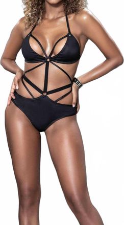 Mapalé Strappy Scoopneck Bodysuit In Black