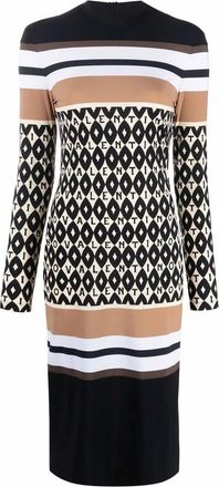 Valentino Garavani Logo-Pattern Striped Dress