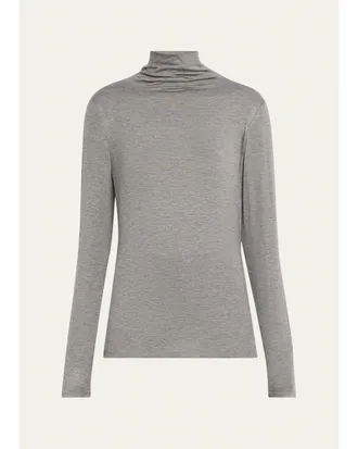 Lafayette 148 New York Veda Jersey Turtleneck Top