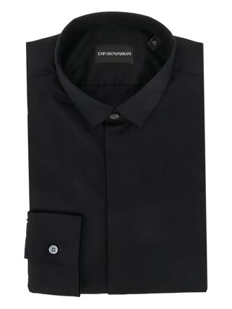 Emporio Armani buttoned shirt - men - Cotton/Spandex/Elastane - 42 - Black