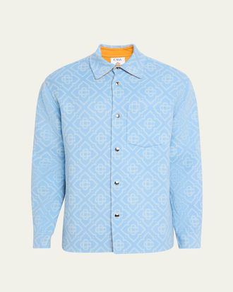 Casablanca Mens Wool Monogram Shirt Jacket