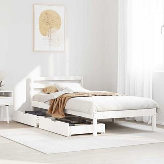 vidaXL Vidaxl - Estructura De Cama Sin Colch&oacute;n Madera De Pino Blanca 90x200 Cm