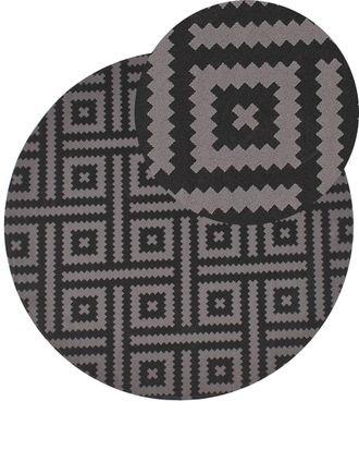 Beliani Alfombra de exterior de material sint&eacute;tico negro 160x160cm