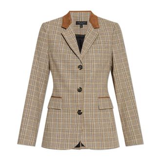Rag & Bone Blazers, female, Beige, Size: 2XS Plaid pattern blazer