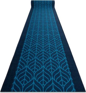 RugsX Rugsx - Alfombra De Pasillo Con Refuerzo De Goma Pi&oacute;ra Plumas Azul Oscuro 110cm Blue 110x390 Cm