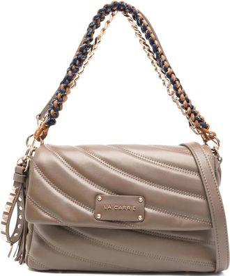 La Carrie Stephy quilted chain shoulder bag - Brown