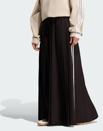 adidas Originals pantaloni da tuta pliss&eacute; 3s marrone notte