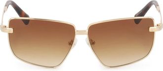 Kazar Zonnebril met metalen frame en bruine glazen - Dames - Zonnebrillen - Geel - ONE Size - Accessoires