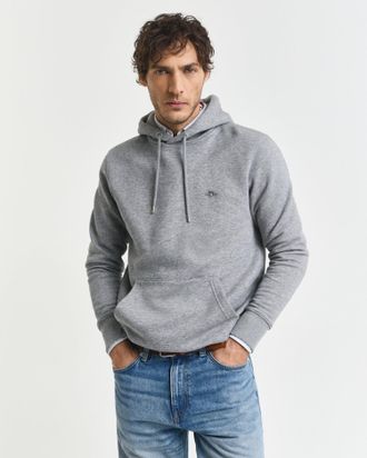 GANT Men Shield Hoodie (XXXL) GREY MELANGE