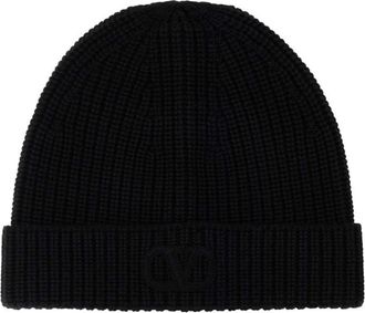 Valentino Garavani Black wool beanie hat