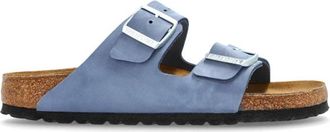 Birkenstock Slides Arizona BS - Dames - Sandalen - Blauw - 39 EU - Leer - Schoenen
