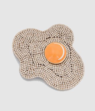 Essentiel Broche Kombra Jaune Cr&egrave;me