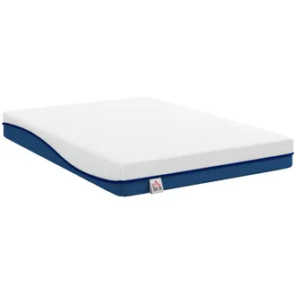 HOMCOM Homcom Colch&oacute;n 190x135 Cm, Grosor 20 Cm, Colch&oacute;n Viscoel&aacute;stico Con T&eacute; Verde, Firmeza Media, Cama Refrescante Con Espuma De Gel Y Funda Lavable