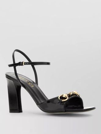 Gucci leather signora sandals block heel straps