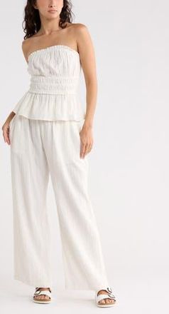 Abound Cotton Gauze Wide Leg Pants in Ivory at Nordstrom Rack, Size X-Small