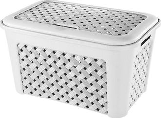 Tontarelli Cesta Arianna Con Tapa Modelo Blanco