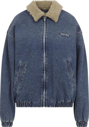 Miu Miu Dames, Jassen, Blauw, Maat: M Denim