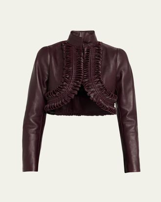 Alaia Leather Trimmed Jacket