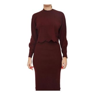 Twinset Maglia Bordeaux - Dames - Kleedjes - Rood - XS - Wol - Kleedjes