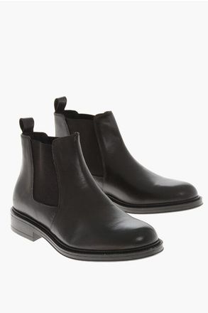 A.Testoni Leather Chelsea Boots with Rubber Sole size 10