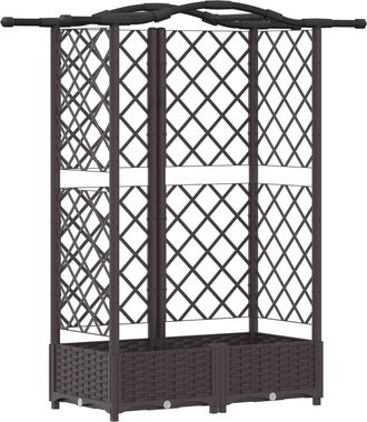 vidaXL Cama Elevada Con Trellis Y Techo Marr&oacute;n 124 X 40 X 123 Cm Pp Vidaxl