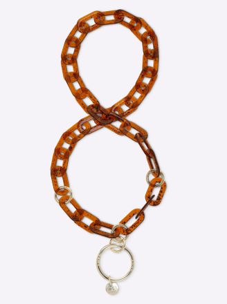 Heine Kette mit Anh&auml;nger HEINE, Damen, Gr. Acryl Metall, braun, Acryl, Metall, Halsketten Kette mit Anh&auml;nger