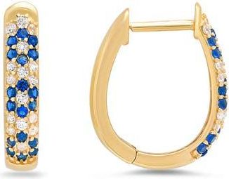 Queen Jewels Petite Floral Hoop Earrings in Gold at Nordstrom Rack