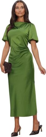 Modstr&ouml;m Tailormd SS Jurk - Dames - Maxi kleedjes - Groen - S - Leer - Kleedjes