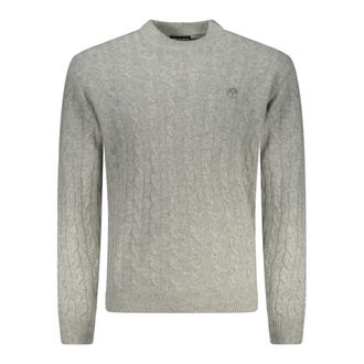 North Sails Round-neck Knitwear, male, Gray, Size: 2XL Cable-knit Crew-neck Sweater