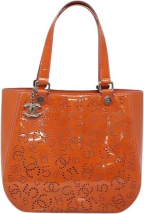 Chanel Pre-owned Tote Bags, female, Orange, Size: ONE SIZE Pre-owned Cc no.5 Shopping Tote