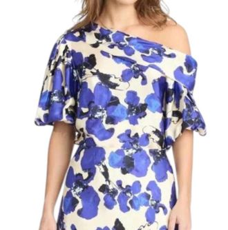 Tanya Taylor Georgia Top In Blue Cream Multi